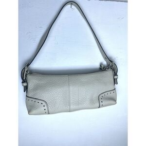Vtg Coach Demi Baguette Bag White Leather Shoulder Purse 90s Y2K Handbag
